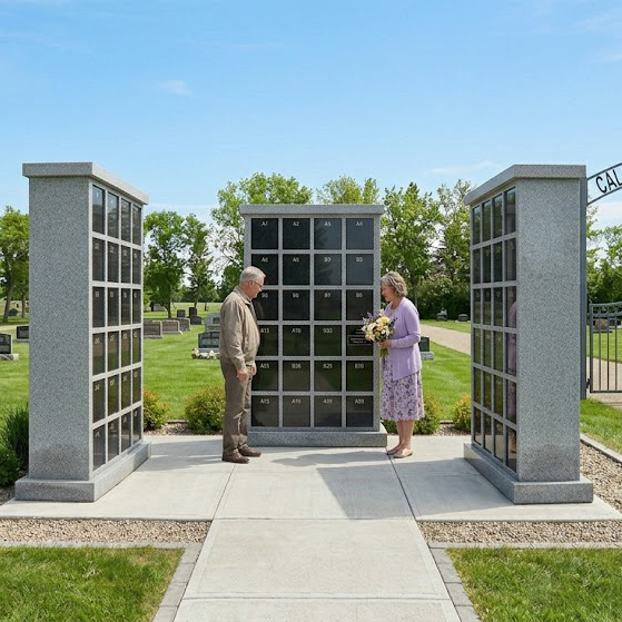 Calahoo Cemetery three Vertical columbaria